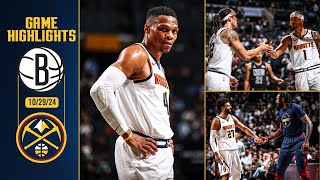 DENVER NUGGETS WIN IN OT AGAIN‼️  Full Game Highlights vs Nets 102924 [upl. by Sherourd]