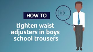 Trutex how to tighten waist adjusters in boys school trousers [upl. by Ellenrad714]