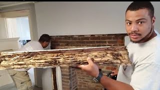 Worst termite damage ever Mantle replacement part one [upl. by Aplihs]