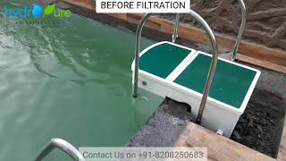 See the Difference before and after filtration of Best pipeless swimming pool filter in India 2021 [upl. by Irehs752]