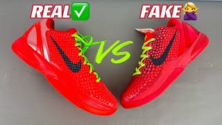 Real VS Fake Nike Kobe 6 Protro Reverse Grinch [upl. by Stover]