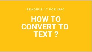 Readiris 17 Mac How to convert to Text [upl. by Tadd]