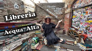 Libreria Acqua Alta VENICE  Italy  Bookshop Tour  Explore Venice  Walking Tour  Gondola Venezia [upl. by Ixel]