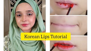 Korean Lips Tutorial  How To Get Gradient Lips  Saania Irfan [upl. by Pruter328]