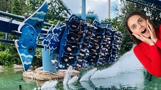 Experience the Thrill of Manta SeaWorlds Flying Coaster  September 2024  Fun In The Florida Sun [upl. by Tess]