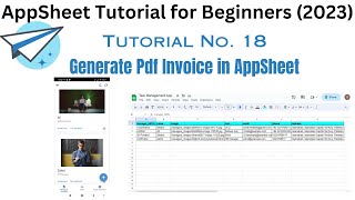 how to generate PDF invoice in AppSheet [upl. by Hnil486]