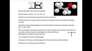 géometrie de qulques molécules Tron commun bif [upl. by Abrahams]