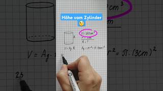 Kannst du die Höhe vom Zylinder berechnen 🙄🤓 zylinder höhe mathe mathematikfee endlichkapiert [upl. by Animahs]