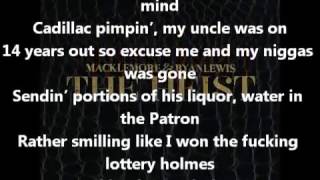 Macklemore White Walls Feat Schoolboy Q amp Hollis Lyrics On Screen The Heist [upl. by Atokad]