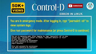 You Are In Emergency Mode  ControlD Error in Linux  Linux Maintenance Mode SOLVED [upl. by Anniahs]