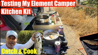 I Tested My Element Campervan diy Kitchen Kit W Short 🎣Catch and Cook [upl. by Danella660]