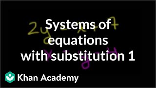 The substitution method  Systems of equations  8th grade  Khan Academy [upl. by Haggai]