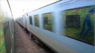 Aggressive Lucknow Shatabdi with WAP7 Thunders Past the Howrah New Delhi Duronto Express [upl. by Irrot]