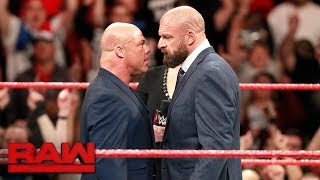 Kurt Angle threatens to retaliate against Triple H Raw Nov 20 2017 [upl. by Modesta]