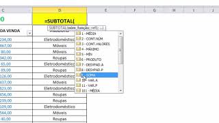 Função Subtotal no Excel [upl. by Audwin]