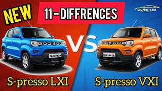 S presso Lxi vs Vxi 2022 🔥 Detailed Comparison Of S presso In Hindi [upl. by Erland]