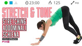 Stretch amp Tone Esercizi Per Addominali e Schiena Con Stretching Senza Salti [upl. by Etterrag802]