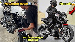 Ns200 headlight down modificationhow to down headlight on ns200⬇️ [upl. by Coe]