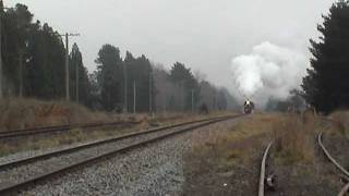 Steam locomotive moving quickly big noise [upl. by Aytnahs653]