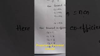 Properties of binomial coefficient inter first year maths mathtricks maths mathematicaltheory [upl. by Jonah]