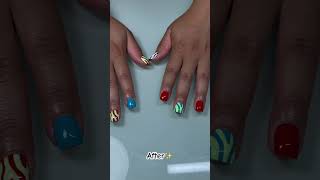 Polygel Nail Transformation✨ polygelnails gelnaildesigns abstractnails nailtransformation [upl. by Lexy]