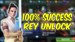 100 Success Rey Unlock Bad Mods amp Minimal Zetas SWGOH [upl. by Antons]