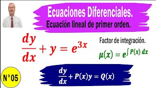 Ecuaciones diferenciales lineales de primer orden dydxye3x [upl. by Tahp]