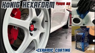 KÖNIG HEXAFORM WHEELS  YARIS GR  CERAMIC COATING [upl. by Pinckney]