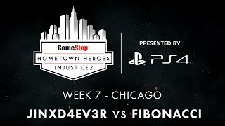 Injustice 2  JINXD4EV3R vs Fibonacci  GameStop Hometown Heroes Week 7 [upl. by Ahsyas]