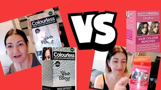 COLOURLESS HAIR COLOUR REMOVER MAX VS SCOTT CORNWALL DECOLOUR SUPER STRENGTH DID THEY WORK [upl. by Abby]