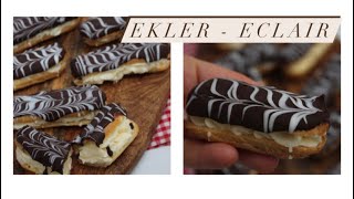 Ekler Tarifi  Eclair Rezept mit Konditorcreme [upl. by Alleen]