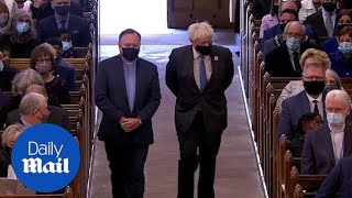 Prime Minister Boris Johnson attends Northern Ireland centenary church service [upl. by Jacquelynn]