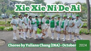 Xie Xie Ni De Ai  Line Dance  Choreographer Yuliana Chang  INA   October 2024 [upl. by Eimareg]