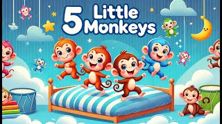 Five Little Monkeys Jumping on the Bed  Children Nursery Rhymes amp Kids Songs [upl. by Ecnerat]