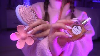 ASMR  Pampering You For Sleep 🤍 SkincareBrushing amp Cutting Hair Layered Sounds [upl. by Eyk]