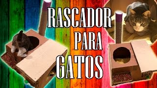 RASCADOR para GATOS CASERO con CARTÓN y material RECICLADO😻😺 [upl. by Bergeron]