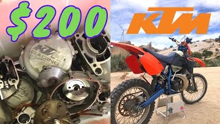 Cheapest KTM 250 2 Stroke Rebuild Timelapse [upl. by Elinore]