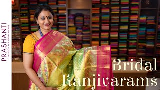 Bridal Kanjivaram Silk Sarees  23 May 2021  Prashanti bridalsilks kanjivaram [upl. by Ahsatsan]