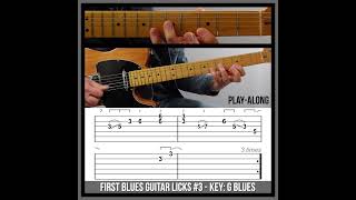 First Blues Guitar Licks 3 TAB G Minor Pentatonic Lick [upl. by Tatman]