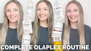 FULL OLAPLEX ROUTINE AT HOME how I use Olaplex No 0 3 4 5 6 amp 7 to get the best results [upl. by Larochelle]