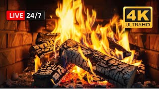 Fireplace with Crackling Fire Sounds 🔥 Cozy Fireplace 4K Fireplace Noises for Sleep [upl. by Anihsit]