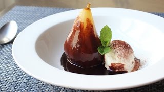 Poached Pear quotBelle Helenequot  VanillaPoached Pears with Chocolate Sauce [upl. by Ydnys459]