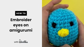 Embroider eyes on crochet amigurumi [upl. by Alanna]