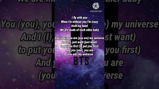 My Universe  BTS X Coldplay bts song coldplay lyrics song kpop [upl. by Lhadnek]