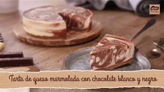 🥧Tarta de queso marmolada con chocolate blanco y negro  Nestlé Postres [upl. by Baruch]