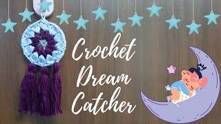 Crochet Dream Catcher Mini Version Without Ring Learn to Crochet  Crochet For Beginners [upl. by Acim]