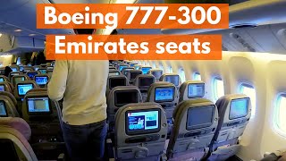 Boeing 777300er Emirates seat and inside video  Emirates 777300 Business amp Economy class seat [upl. by Attenra]