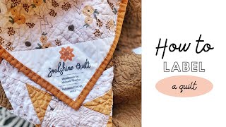 How to Label a Quilt [upl. by Yarak]