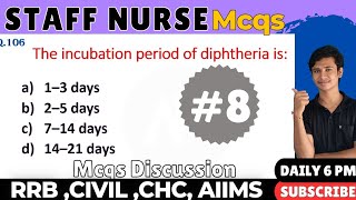 MCQs Staff Nurse Exam  part 08 Most IMP mcqs for Nursing Exam  RRB  Civil  CHC AIIMS ESIC [upl. by Hcahsem]