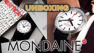 UNBOXING MY NEW Cool Quartz Watch Fun Mondaine Stop2Go BackLight [upl. by Killigrew]